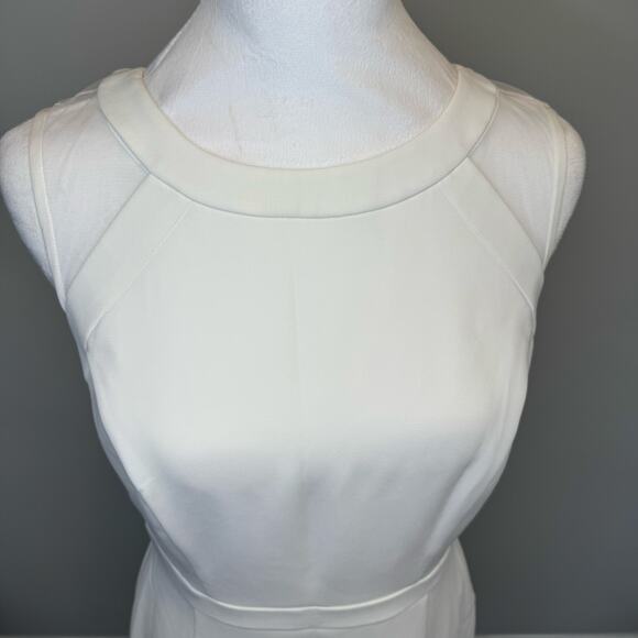 White House Black Market NWT size 4 cream knee length sleeveless sheath dress - Picture 2 of 14